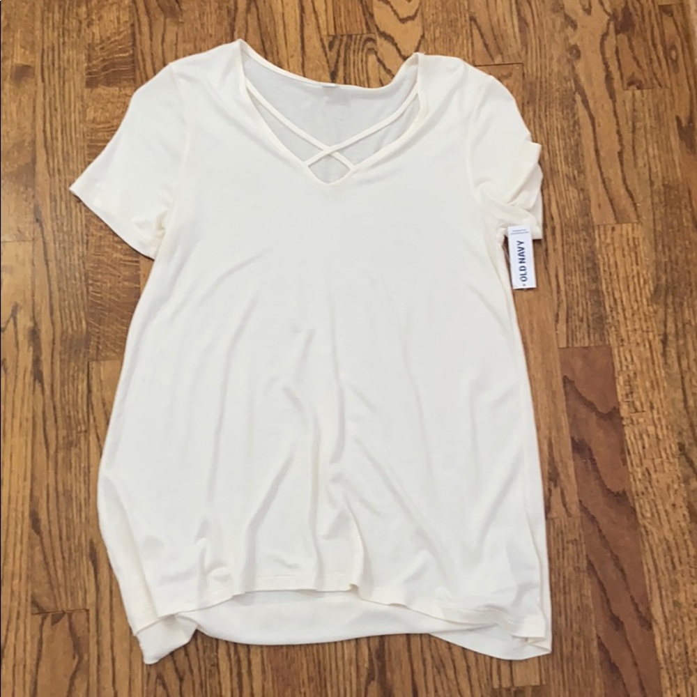cream simple shirt with detailing